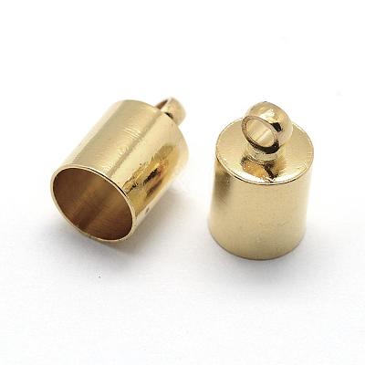 Brass Cord Ends X-KK-D219-11x6-G-1
