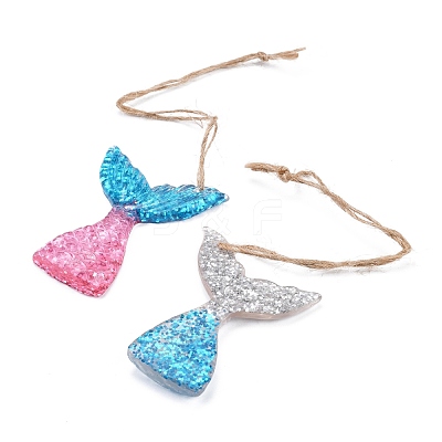 Hanging Resin Pendant Decorations AJEW-GA0003-71-1