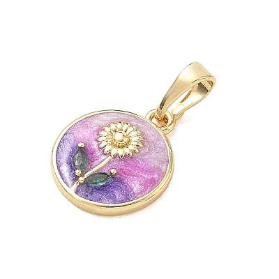 Brass Enamel Pendants KK-CBA3F25-10G-1