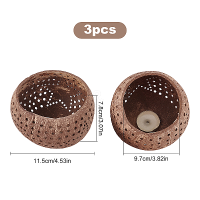 Hollow out Coconut Shell Candle Cup DIY-WH0260-82-1