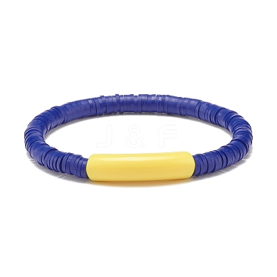 Handmade Polymer Clay Beaded Stretch Bracelets BJEW-JB07781-1
