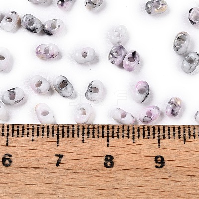 Two Tone Baking Paint Glass Seed Beads SEED-C003-01O-1