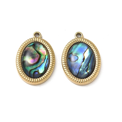 Natural Paua Shell Pendants STAS-G397-08G-02-1
