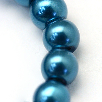 Baking Paint Pearlized Glass Pearl Round Bead Strands X-HY-Q003-6mm-06-1