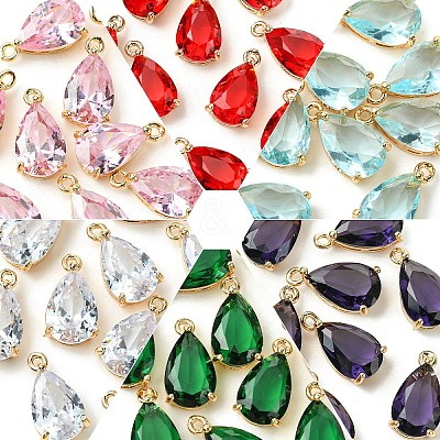 5Pcs Transparent Glass Charms GLAA-YW0004-41A-1
