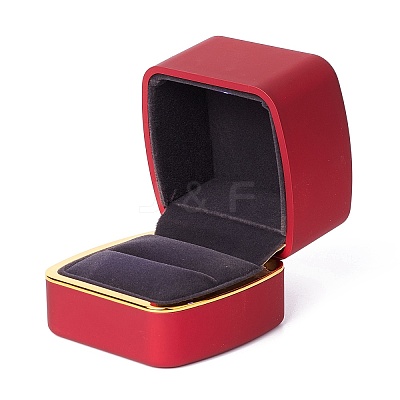 Square Plastic Jewelry Ring Boxes OBOX-F005-01B-1
