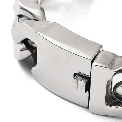 201 Stainless Steel Cuban Link Chains Bracelets for Men & Women BJEW-D031-21A-P-1-1