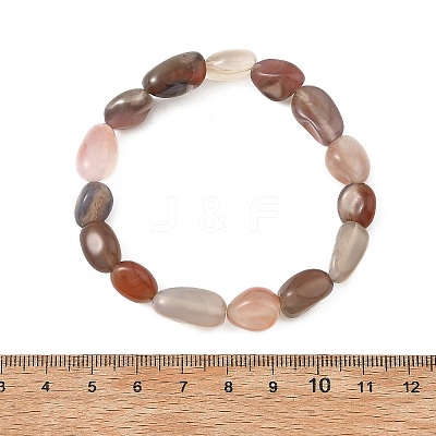 Natural Crimson Agate Nuggets Beaded Stretch Bracelets for Women BJEW-JB14264-1
