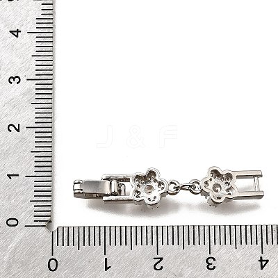 Brass Micro Pave Clear Cubic Zirconia Fold Over Clasps KK-R222-06P-1