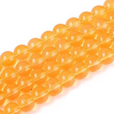 Baking Paint Glass Beads Strands DGLA-Q023-8mm-DB47-1