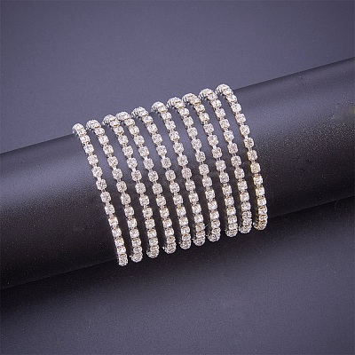 Brass Rhinestone Strass Chains CHC-T001-SS10-01S-1