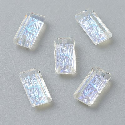 Embossed Glass Rhinestone Pendants GLAA-J101-07A-001SI-1