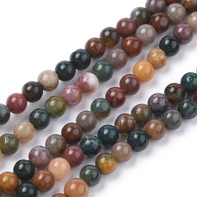 Natural Ocean Jasper Beads Strands G-F668-26-4mm-1