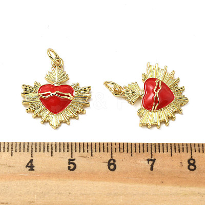 Brass Enamel Pendants KK-R229-06G-03-1