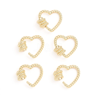 Brass Screw Carabiner Lock Charms X-ZIRC-E164-13G-1