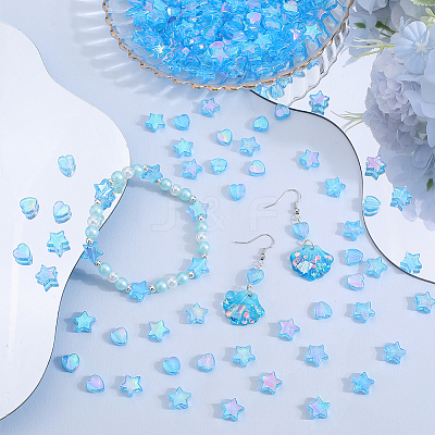 800Pcs 2 Styles Eco-Friendly Transparent Acrylic Beads TACR-SP0001-01D-1