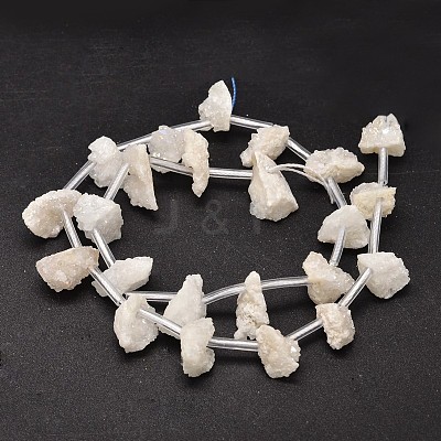 Nuggets Electroplated Natural Druzy Quartz Crystal Beads Strands G-A142-07A-1