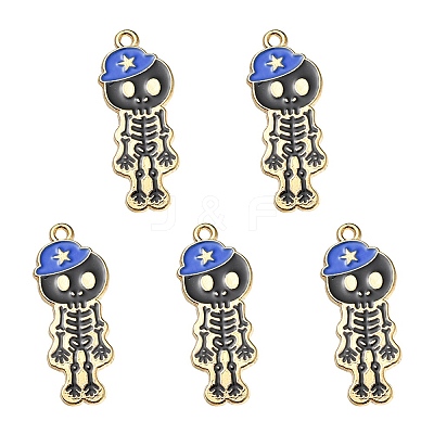 5Pcs Alloy Enamel Pendants ENAM-YW0001-49C-1