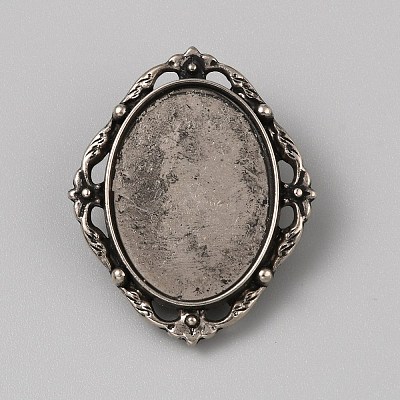Tibetan Style Zinc Alloy Bolo Tie Slides Clasp Cabochon Settings FIND-WH0260-37I-AS-1