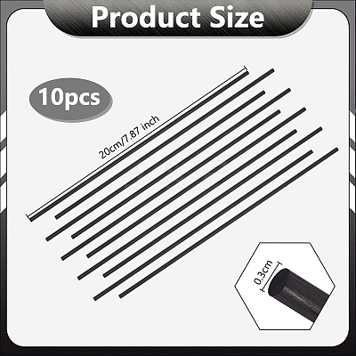 10Pcs Carbon Fiber Bars AJEW-OC0014-94-1