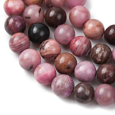 Natural Rhodonite Beads Strands G-G828-02-6mm-1