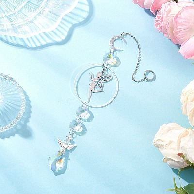 Alloy & Brass Fairy Hanging Suncatchers HJEW-JM04247-1
