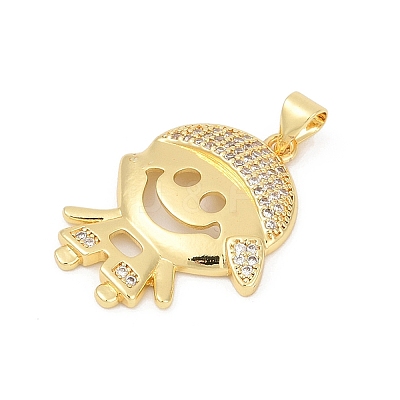 Brass Micro Pave Cubic Zirconia Pendants KK-D317-102G-1