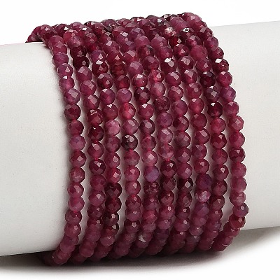 Natural Red Tourmaline Beads Strands GG-CBA77FB-B01-3mm-A-1