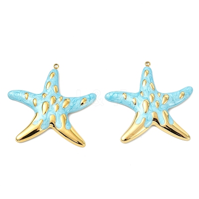 Ocean 304 Stainless Steel Enamel Pendants STAS-T076-08B-03G-1