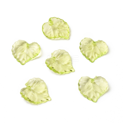Green Transparent Acrylic Leaf Pendants for Chunky Necklace Jewelry X-DBLA410-9-1