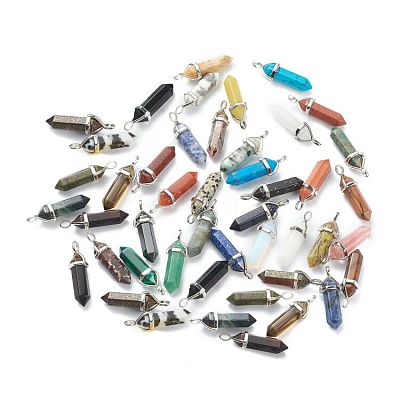 Natural & Synthetic Gemstone Pointed Pendants G-M378-01P-A-1