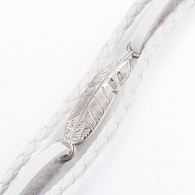 Leather Cord Multi-strand Bracelets BJEW-P169-H-1