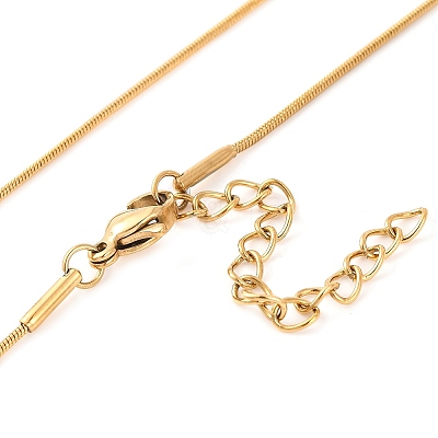201 Stainless Steel Round Snake Chain Necklaces for Women NJEW-G140-06A-G-1-1