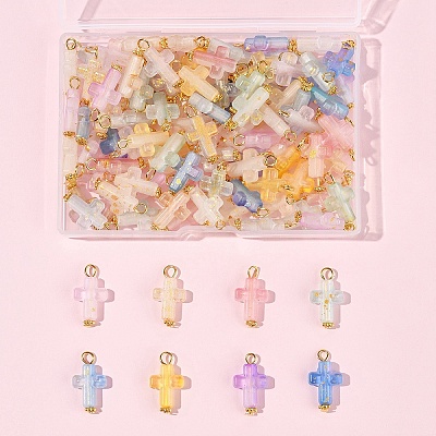 100Pcs Acrylic Pendant PALLOY-FS00039-02-1