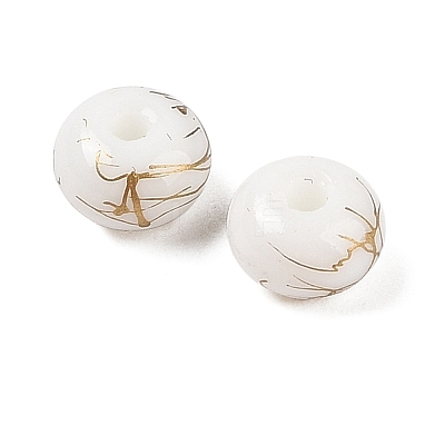 Opaque Spray Painted Glass Beads GLAA-G118-01J-1