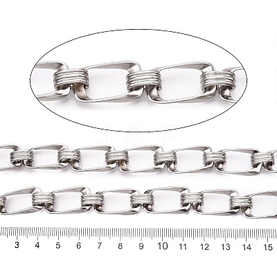 Alloy Rectangle Oval Link Chains LCHA-T001-15P-1