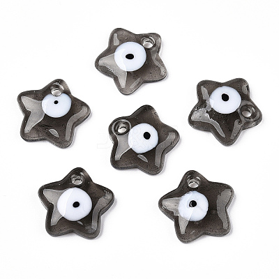 Handmade Evil Eye Lampwork Pendants LAMP-TAC0011-02B-1