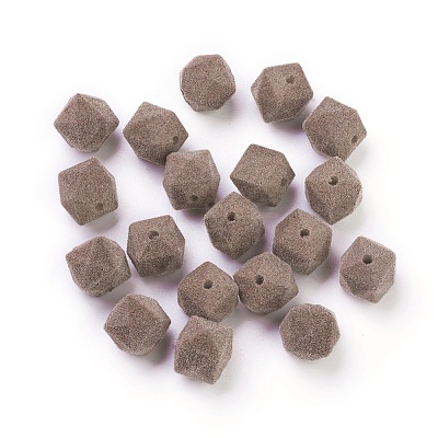 Flocky Acrylic Beads OACR-I001-C02-1