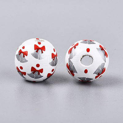 Spray Painted Schima Wood Beads WOOD-T032-36A-1