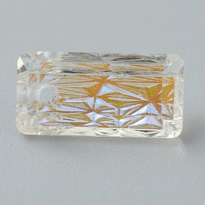 Embossed Glass Rhinestone Pendants GLAA-J101-07A-001SI-1