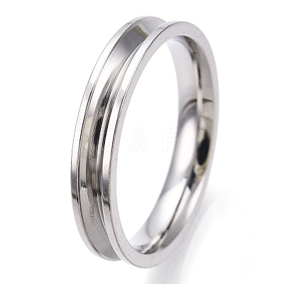201 Stainless Steel Grooved Finger Ring Settings STAS-WH0039-11E-P-1