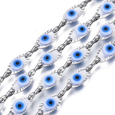 304 Stainless Steel Textured Oval Cable Chains CHS-T003-33P-01-1