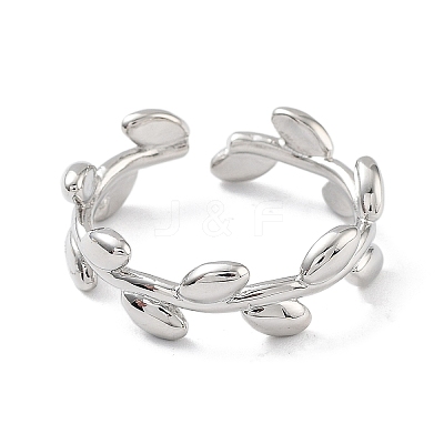 Brass Open Cuff Rings for Women RJEW-A028-03P-1