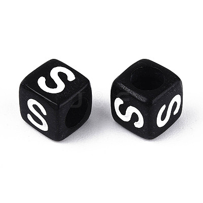 Initial Acrylic Horizontal Hole Beads OACR-ZX006-35S-1