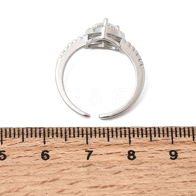 Adjustable Brass Micro Pave Cubic Zirconia Cuff Open Rings CU-CBABA66-04P-1