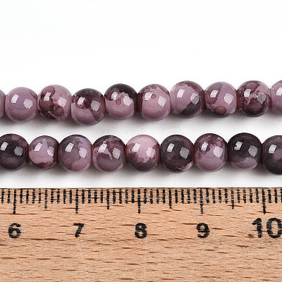 Baking Paint Glass Beads Strands DGLA-N003-6mm-C09-1