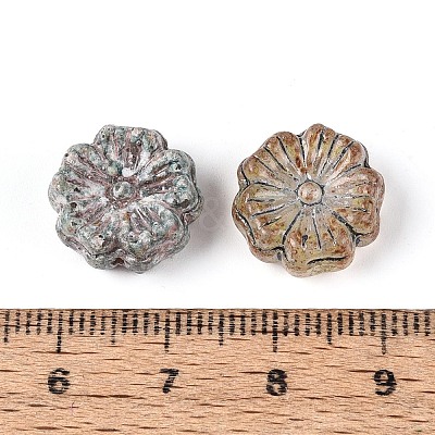 Picasso Baking Paint & Metal Enlaced Glass Beads DGLA-T004-75M-1