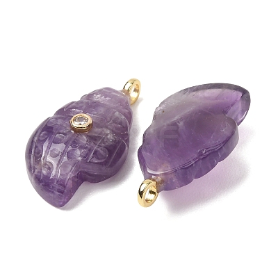 Natural Amethyst Carved Pendants G-H357-05G-06-1