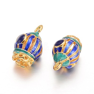 Brass Enamel Charms PALLOY-L134-26G-1