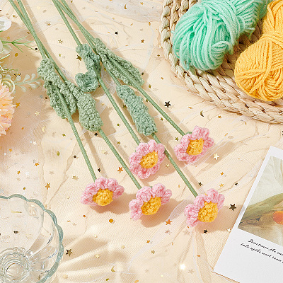 Handmade Crochet Cotton Artificial Flower AJEW-WH0009-75B-1